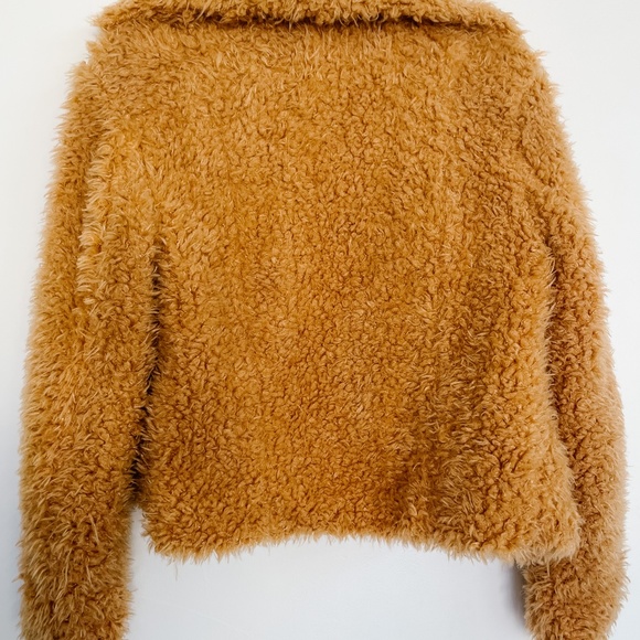 EUC BlankNYC Sahara Brown Faux Fur Teddy Jacket Coat Size Small - Picture 7 of 7